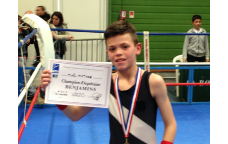 Mathys MATHON Champion d'Aquitaine Benjamin de Boxe Française 2014-2015